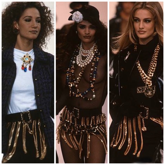 CHANEL ❌SOLD❌ICONIC SUPERMODEL FRINGE CHAIN BLACK LEATHER BELT VINTAGE 1991 - Picture 6 of 14